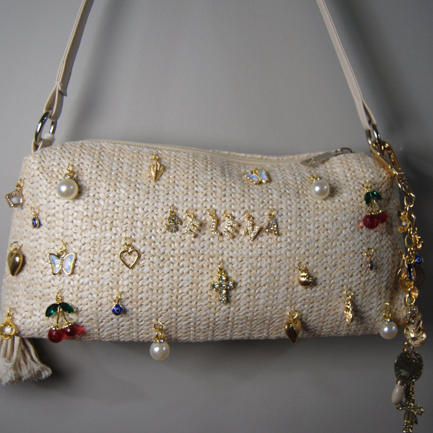 Custom Raffia Shoulder Bag